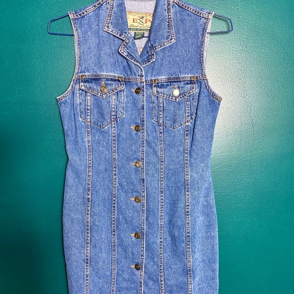 Vintage Denim Sleeveless Dress - Picture 2 of 5